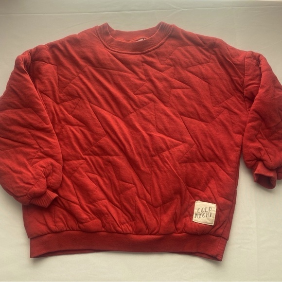 Zara Quilted Sweatshirt Red Size 3-4 years “Cold Night” Gently Used Great Cond. - Picture 1 of 5